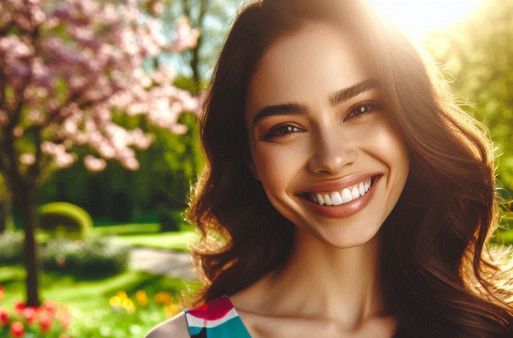 femme avec un beau sourire