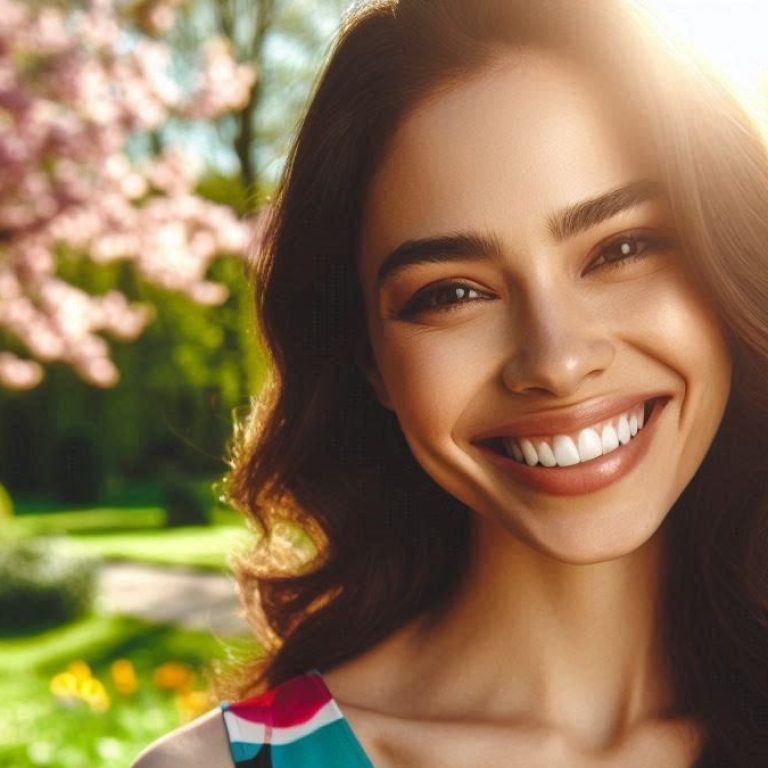 femme avec un beau sourire